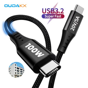 Siêu nhanh <span class=keywords><strong>2M</strong></span> 10Gbps USB C để C Cáp pd100w 20V 5A tùy chỉnh nhanh chóng sạc cáp truyền dữ liệu dây cho máy tính xách tay máy tính bảng điện thoại di động - Product Image 1