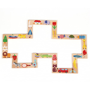 Jouet éducatif en <span class=keywords><strong>bois</strong></span> pour la cognition des <span class=keywords><strong>animaux</strong></span>, jeu de dominos de solitaire, blocs de construction, boîte de 28 pièces de couleurs - Product Image 4