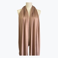 Écharpe longue en coton mercerisé tricoté de couleur unie pour femme, best-seller transfrontalier, avec ourlet en jersey de viscose, 170 cm, toutes tailles