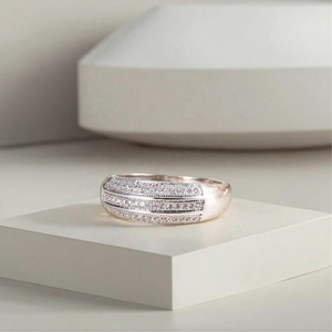 Anillos de Compromiso y Matrimonio de Circonita Cúbica AAA de Guangzhou Exotic Custom Jewelry, Estilo Argentino Simple y Moderno, Precios Económicos - Product Image 1