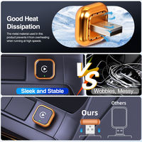 Mini adaptateur sans fil CarPlay Android Auto 2 en 1, dongle Plug and Play, prise en charge de la commande vocale Siri, commande au volant
