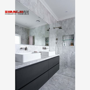 Usine Directement Bleu Lavabo Mat Blanc Armoire de salle de Bain <span class=keywords><strong>Avec</strong></span> Machine à Laver - Product Image 4
