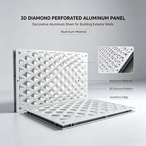 Système de façade en diamant 3D, panneau décoratif perforé, revêtement mural extérieur pour centre commercial, salle d'exposition - Product Image 2