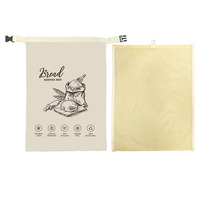 Pochette à pain réutilisable et pliable en coton biologique avec cire d'abeille pour emballage de baguette, boulangerie, et sac de conservation alimentaire pour pain au levain fait maison