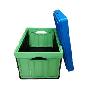 QS High Quality 600*400 Customized Plastic Folding Crate Vegetables Foldable Storage Collapsible Shipping Vented Boxes Basket