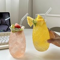 Haute qualité Design classique motif ananas verres à boire tasse en verre Transparent pour Restaurant fête Bar cadeaux