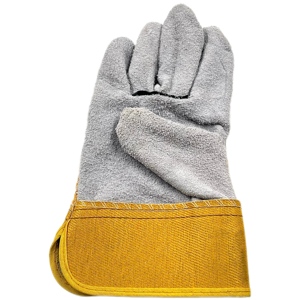 Guantes DE SEGURIDAD amarillos de cuero de vaca de pulgada de fábrica baratos, guantes de soldadura de trabajo de cuero - Product Image 2