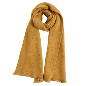 Хит продаж зимние товары 2023 модный дизайнерский шарф внутренняя монгольская петля пряжа лучший кашемировый шарф женский вязаный шарф