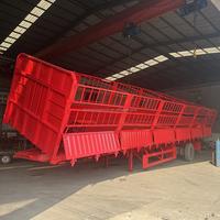 Semi-remorque benne basculante latérale 3 essieux 60 tonnes, benne basculante latérale robuste, prix usine Chine à vendre