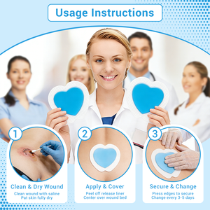 Pansement médical à faible sensibilité Bluenjoy en hydrogel de silicone, classe II, certifié CE, pour soins des plaies post-opératoires et incisions - Product Image 6