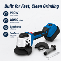 Meuleuse d'angle sans fil 125 mm, 20 V 900 W, portable, alimentée par batterie lithium-ion, corps de machine de meulage