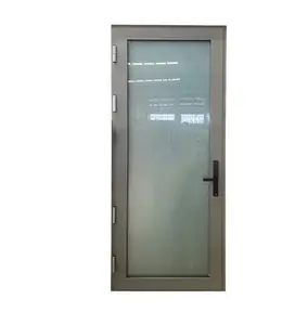 Minglei porte d'entrée en aluminium français serrure intelligente porte en aluminium verre trempé porte à battant à double vitrage