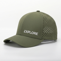 Gorras de Béisbol Deportivas de 5 Paneles con Perforaciones Cortadas a Láser, Impresión Puff, Diseño Personalizado, 100% Algodón, Ajustables