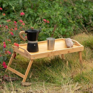 Plateau de dîner pliant en bois naturel réglable en usine conception sûre pour <span class=keywords><strong>table</strong></span> basse de bureau d'ordinateur de dortoir - Product Image 2