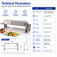 Automatische groenteschilmachine voor cassave, yam, wortel, komkommer, daikon, commerciële voedselverwerkingsapparatuur