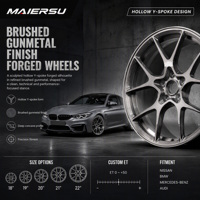Jantes de voiture en alliage d'aluminium forgé Y-Spoke T6061 5x112 5x114.3 Gris fusil brossé Jantes légères pour BMW M3 M4 Mustang