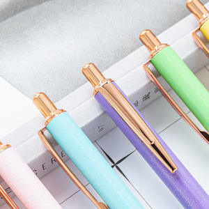 Stylo bille publicitaire en métal coloré à action pression avec logo personnalisé - Product Image 2