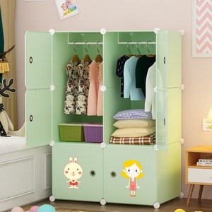<span class=keywords><strong>Armoire</strong></span> en <span class=keywords><strong>plastique</strong></span> détachable à trois niveaux personnalisable, moderne, pour chambre d'enfant, avec cintre à vêtements et design facile à nettoyer - Product Image 2