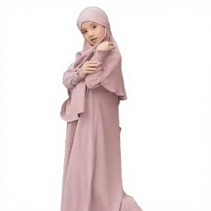 2025 New Style 2 Pcs Sharut <b>Eid</b> Kids Girls Prayer Set Breathable <b>Long</b> Sleeve Islamic <b>Dress</b> Winter Summer - Product Image 3