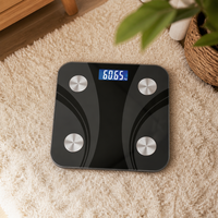 Balance connectée professionnelle intelligente pour la gestion du poids corporel et de l'IMC, 180 kg, 14 paramètres, verre trempé, LED, Bluetooth