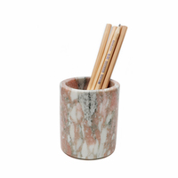 NANWEI Tasse cylindrique en marbre naturel Rosso Norvegia, artisanale, vaisselle en pierre de qualité supérieure, conçue pour une expérience culinaire raffinée
