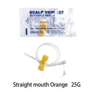 21g 22g 23g 使い捨て翼状ルアーロック頭皮静脈バタフライ針、フィルター流量調整器付き点滴室Y型、獣医用 - Product Image 3