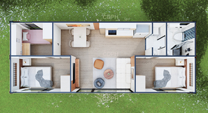 Một phòng tắm đúc sẵn container nhà phẳng gói thép phòng khách sạn prefab sống với sự thoải mái và thuận tiện - Product Image 4