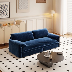 Canapé-<span class=keywords><strong>lit</strong></span> <span class=keywords><strong>pliable</strong></span> multifonctionnel pour salon, canapé-<span class=keywords><strong>lit</strong></span> en velours, canapé convertible bleu - Product Image 1