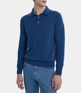 Supplier Wholesale Price Basic 100% Cashmere <strong>Polo</strong> Shirt Sweater Blank Dansei Lapel Collar Cashmere Pullover <strong>Jumper</strong> for <strong>Men</strong> - Product Image 4