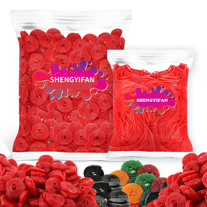 Bonbons à la saveur de fruits en vrac de haute qualité halal, bonbons à la réglisse enroulée en forme <span class=keywords><strong>d</strong></span>'<span class=keywords><strong>escargot</strong></span>, bonbons gélifiés acidulés en forme de bande - Product Image 1