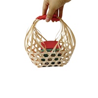 Panier-cadeau de mariage du fabricant, panier en bambou de petite taille à double poignée, style chinois, pour usage domestique, emballage souvenir