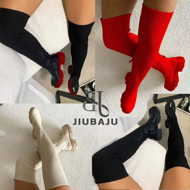 Sepatu Bot Wanita Hangat Musim Dingin, Sepatu Bot Wanita Baru Keluaran 2022, Platform, Sepatu Bot Setinggi Lutut