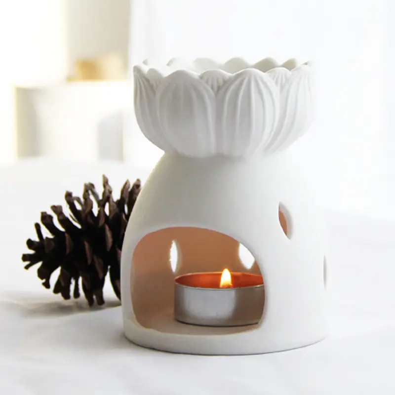 शीर्ष बेच सफेद चीनी मिट्टी फूल tealight मोमबत्ती धारक शादी के लिए