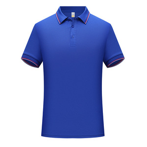 เสื้อโปโลผู้ชายสีน้ำเงิน โพลีเอสเตอร์ แขนสั้น สีพื้น สำหรับชุดทำงาน ยูนิฟอร์ม เสื้อโฆษณาแบบสั่งทำ - Product Image 1