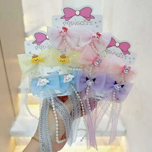 Vendita calda di tendenza moda donna con nodo di perle orecchie di gatto fasce per capelli eleganti e scintillanti fasce di plastica all'ingrosso - Product Image 1