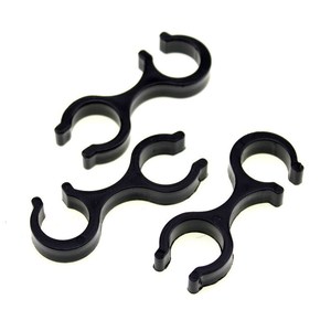Hebilla portátil en forma de ocho para bastones de senderismo, clip conector de plástico negro de 6 cm, accesorio para exteriores, pieza para bastón de caminar - Product Image 4