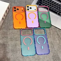 Coque de téléphone givrée translucide mate avec couleurs assorties pour iPhone 17 Pro Max, antichoc, magnétique et antidérapante