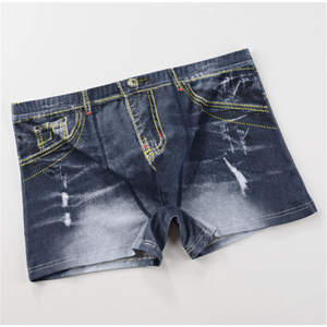 Sous-vêtements en jean pour hommes amusants et tendance, imprimés en 3D, caleçons en <span class=keywords><strong>coton</strong></span> pour hommes, caleçons, sous-vêtements, shorts élastiques, caleçons - Product Image 3