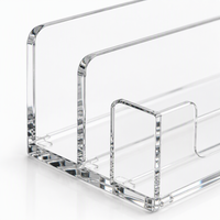 Organisateur de courrier en acrylique Calic avec séparateurs, boîte de bureau transparente pour lettres, enveloppes, documents, logo personnalisé, usine ODM