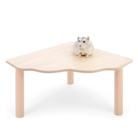Hamster-Spielplattform aus Holz für Zwerg-Syrische Hamster, Gerbils, Mäuse, Degus oder Andere Kleintiere - Dreieckig - 15 cm Höhe, Naturholzfarben