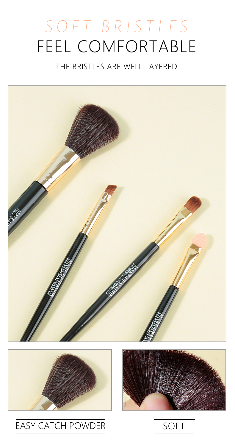 LMLTOP Wholesale Soft Nylon Hair Cosmetic Brushes For Make Up Brush Single Private Label Eye Shadow Brush SY1067-70