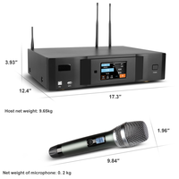 Biner K450 500W * 2 Power Amplifier Digital Sentuh Tertanam Efek dan Fungsi Jukebox dengan 2 UHF Wireless Handheld Mic