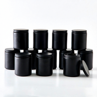 Bocaux en verre noir mat de 8 oz sans PFAS avec couvercles, résistants à la chaleur, écologiques, pour la fabrication de bougies de Noël, les soins de la peau, les cadeaux de mariage, le bricolage