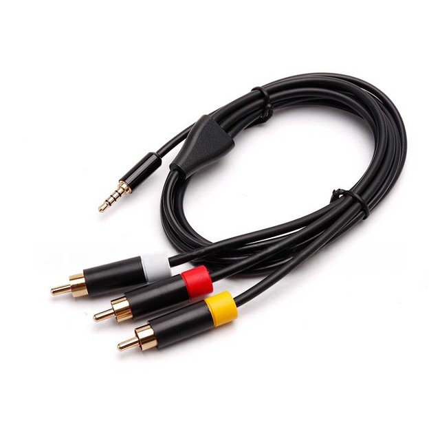 1.8m 6FT AV Cable Audio Video Cable for Microsoft Xbox 360E 360 E Console Stereo Lead 3.5mm Gold Plated AV Cord for XBOX 360E