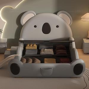 JINS Atunus di lusso moderno letto singolo per adolescenti comodi ragazzi per ragazze camera da letto mobili in legno massello pelle letto principessa - Product Image 5