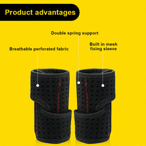 Venta al por mayor AOFIT WHW005 negro gimnasio deportes muñequeras envolturas elasticidad ajustable transpirable para protección de levantamiento de pesas - Product Image 2