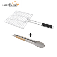 Outils de barbecue multifonctionnels pour le camping en plein air, panier de cuisson pliable avec poignée en bois, grille de rôtissage pour grils à charbon de bois