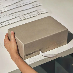 Personalized 3x3x3 and 4x4x4 Kraft Paper Corrugated Shipping <b>Boxes</b> for <b>Socks</b> and Fur Embossed with E-Commerce Brown - Product Image 1