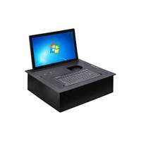 Table pop-up électrique cachée avec moniteur d'ordinateur LCD rabattable système de conférence sans papier audio vidéo motorisé
