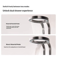 Ensemble de douche cascade en forme d'anneau, tout en cuivre, luxe léger, avec barre coulissante, affichage numérique intelligent et pommeau de douche à jet dorsal, pour appartement